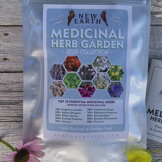 Medicinal Herb Garden Seed Collection Pack video showing co tents