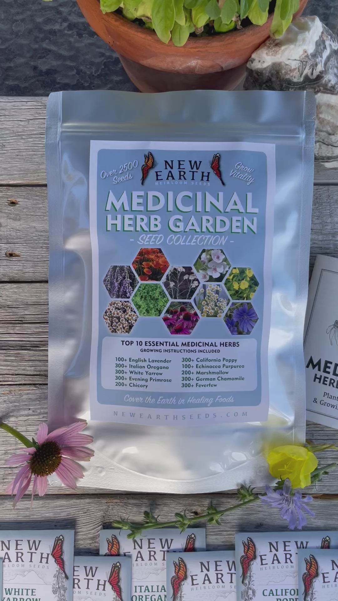 Medicinal Herb Garden Seed Collection Pack video showing co tents